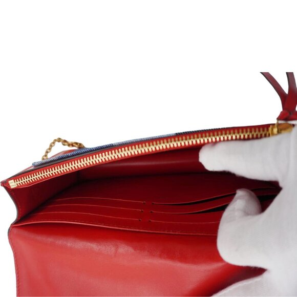 Louis Vuitton Patchwork Flore Damier Monogram Denim Chain Wallet Shoulder Bag B - Picture 14 of 15